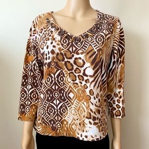 Hearts Of Palm Women’s Multicolor Print Blouse